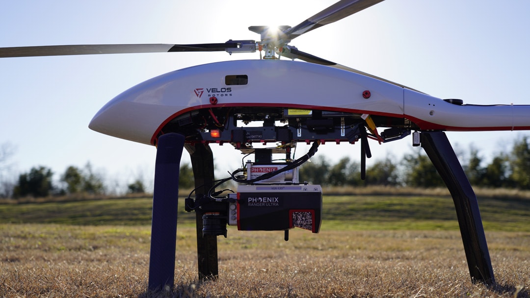 Custom LiDAR Integration with Velos Rotors UAV helicopter