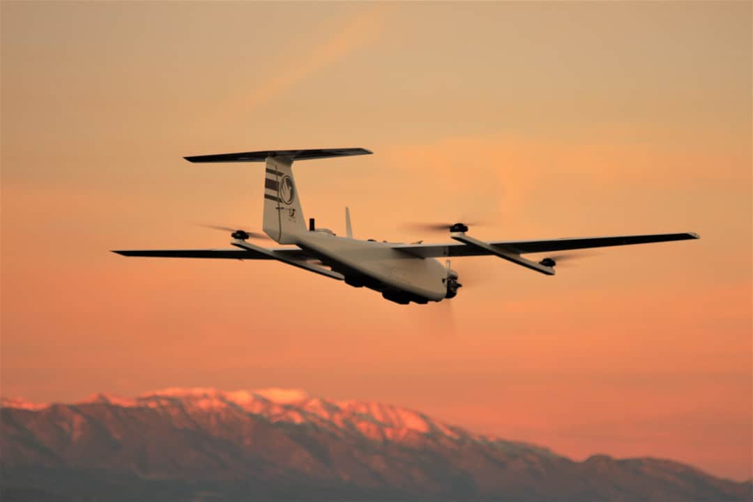 Terrahawk VTOL UAV in flight with liDAR