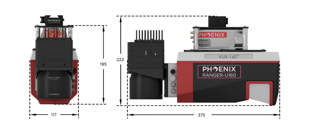 PHOENIX LIDAR RANGER-U160 GS120 DIMENSIONS